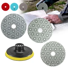 4" Diamond Wet Polishing Pads Kit for Stone Concrete Marble Quartz Granite Glass