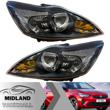 Headlights Ford Focus Mk2 ST RS 2008-2012 Black Inner Headlamps Pair Left Right