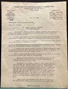 Vintage 2-p. 1959 NAACP Letter~Civil Rights Proposal~Roy Wilkins~Senator Johnson