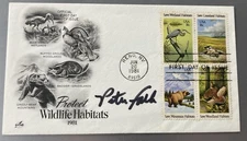Peter Falk TV Actor Detective Columbo signed 1981 USA Wildlife FDC