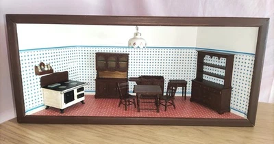 Original Mini Mundus Puppenstube mit Möbeln, Alte Küche um 1800, 1:12 - Bild 1 von 4