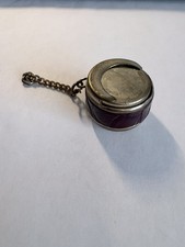 Vintage Leather  Brass Coin Holder