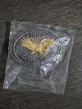 Golden Eagles Belt Buckle NRA Vintage USA National Rifle Association Western
