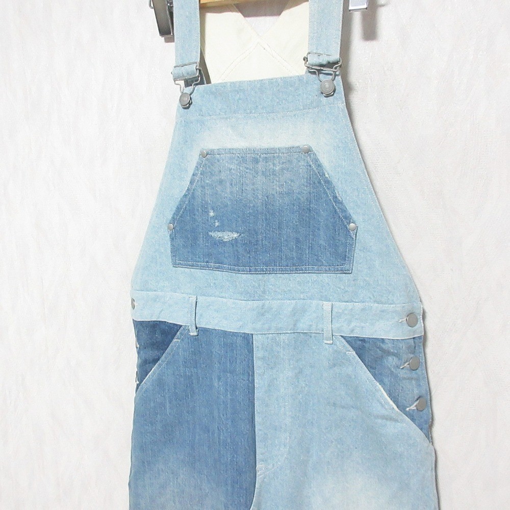 FRAMeWORK Patchwork Denim Overall Skirt Blue, Siz… - image 3