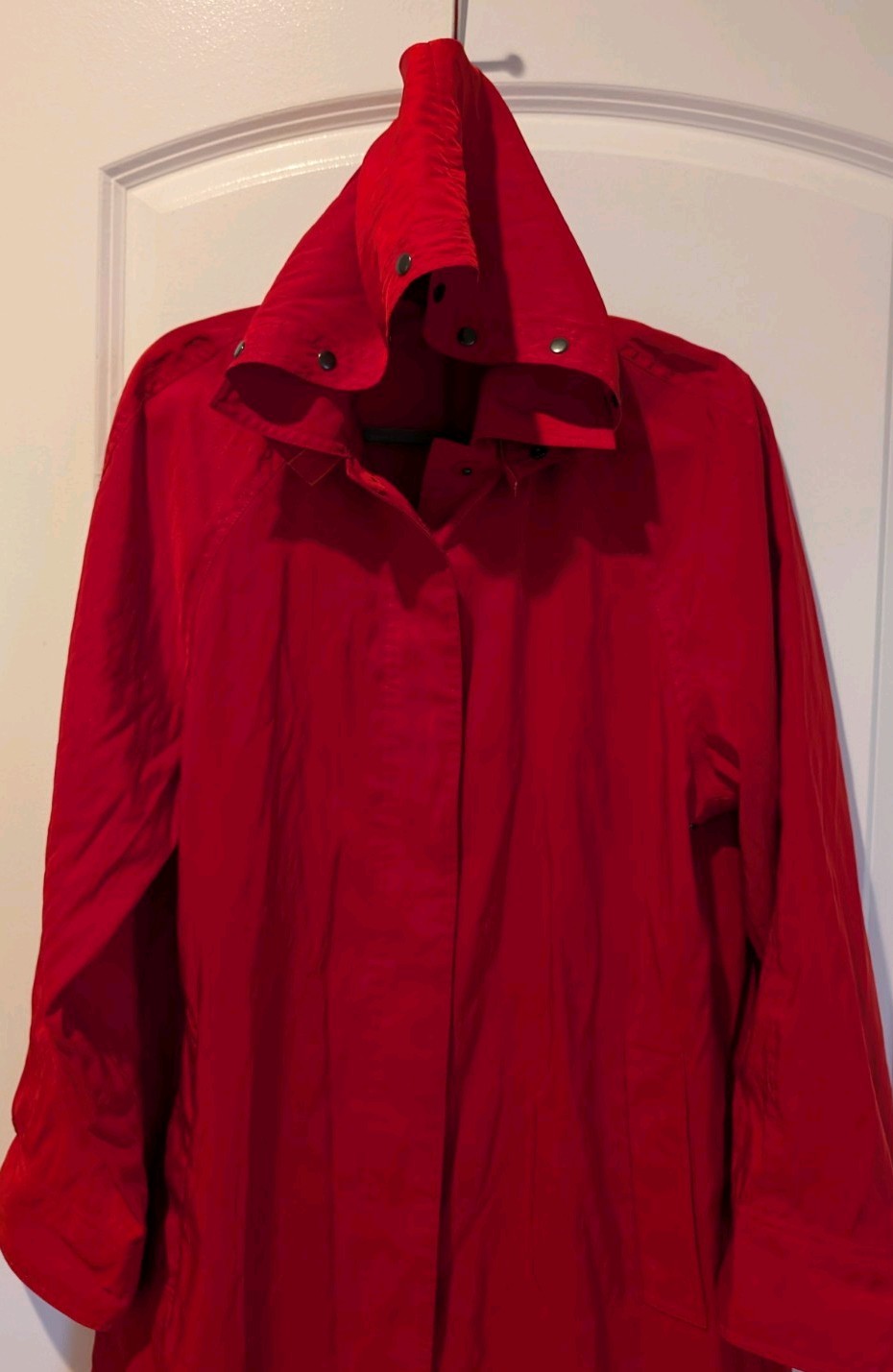 Mycra Pac Tour Women's Red Long Sleeve Button Front Rain Trench Coat Size S/M
