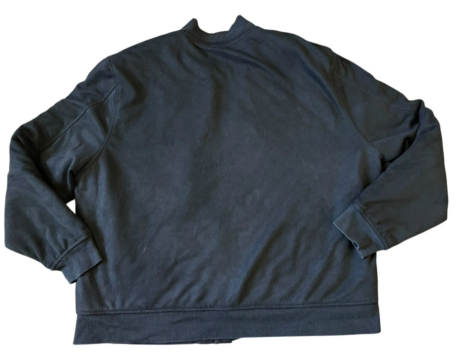 Chaqueta True Religion Para Hombres 2XL Jet Negro Arco Gamuza Bombardero Botón Diseñador Retro Foto 3 de 4