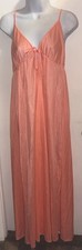 VTG Sears Nightgown Negligee Peach Nylon Long Nightie Size 36 / M