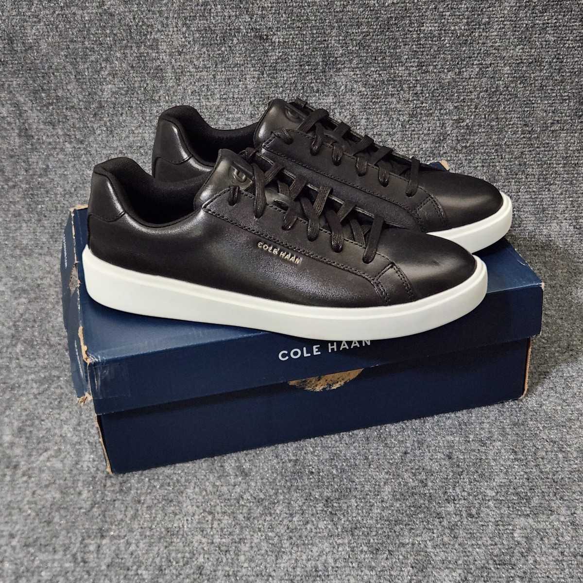 Men's Size 10-B Cole Haan GC Daily Sneaker Shoes Black White
