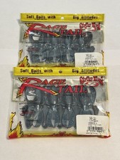 “Lot Of 2” Strike King Rage Tail Baby Bug 3”  Black w/ Blue Flake
