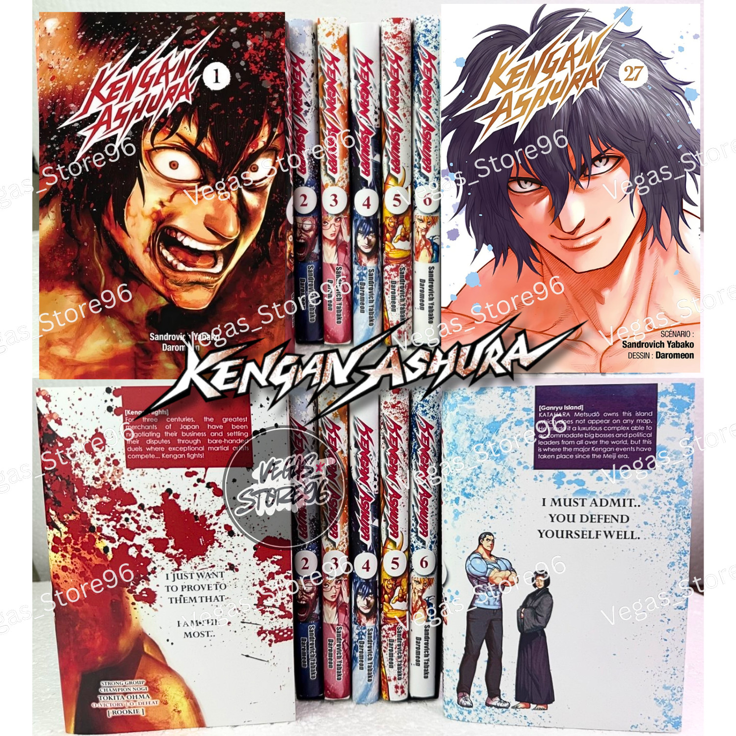 Kengan Ashura Manga Volumen 1-27 FIN Juego Completo Edición en Inglés Cómics NUEVO