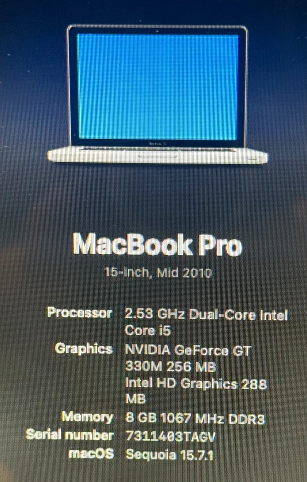 MacBook Pro 15" Core i5 2.53GHz * 8GB RAM * 512GB SSD * Sequoia * Office 2019 - Image 2 of 4