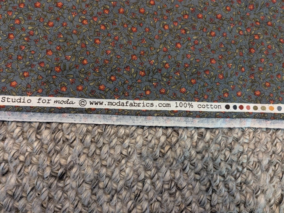 1 Yard Lancaster County Kathy Schmitz Blue Floral Crackle Quilting Fabric 40x42 - Image 3 of 4