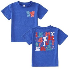 Toddler Kid Girl 4th of July Shirt in My Era Funny Patriotic 18-24 Months Blue