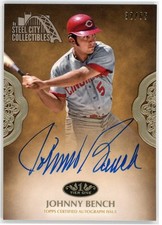 Johnny Bench 2019 Topps Tier One Certified Prime Performers Auto #PPA-JB 32/65