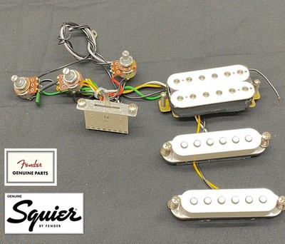 Fender Squier WIRED FAT PICKUP SET HSS w/ Pots & Switch for Strat Stratocaster