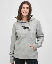 72 THE BLACK DOG Ladies Classic Hoodie Sweatshirt Polo Grey XS EUC