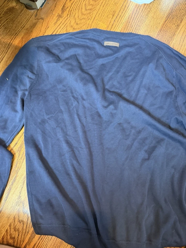 Cardigã Burberry Brit masculino algodão azul marinho manga longa com botões grande - Imagem 3 de 4