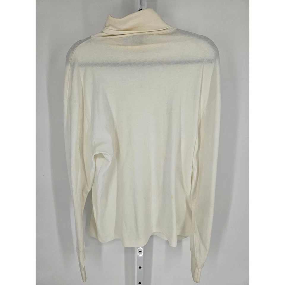 Camiseta Eastern Mountain Sports Para Hombre Cuello Tortuga Blanca Manga Larga Algodón Talla L Foto 4 de 4