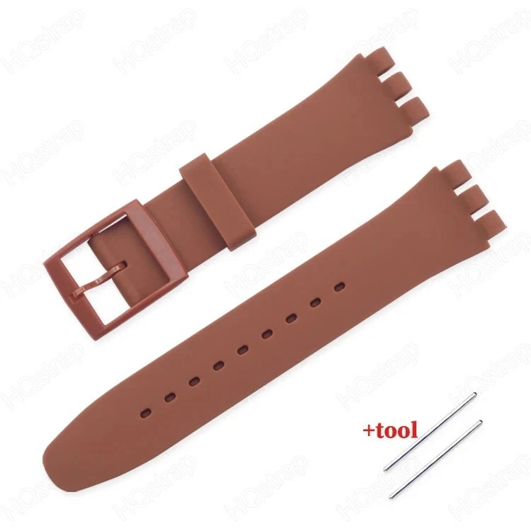 Wrist Watch Band Strap For Swatch 16mm 17mm 19mm 20mm Rubber Silicone Watchband - Image 4 of 4