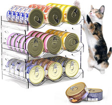 Cat Food Can Organizer, 3-Tier Cat Food Organizer, Transparent Can Organizer for