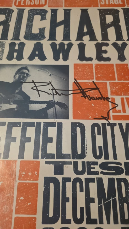 Hand printed Richard Hawley Poster 2006 - Sheffield City Hall. Signed. - Image 2 of 3