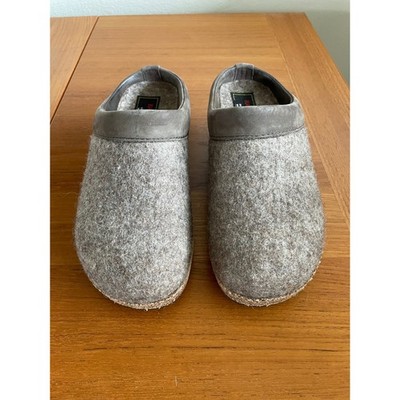 Haflinger Women's Wool Nellie Clogs Slippers Brown Cork Sole Size 37
