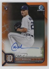 2022 Bowman Chrome Rookie Orange Refractor /25 Matt Manning #CRA-MM Auto 4z8