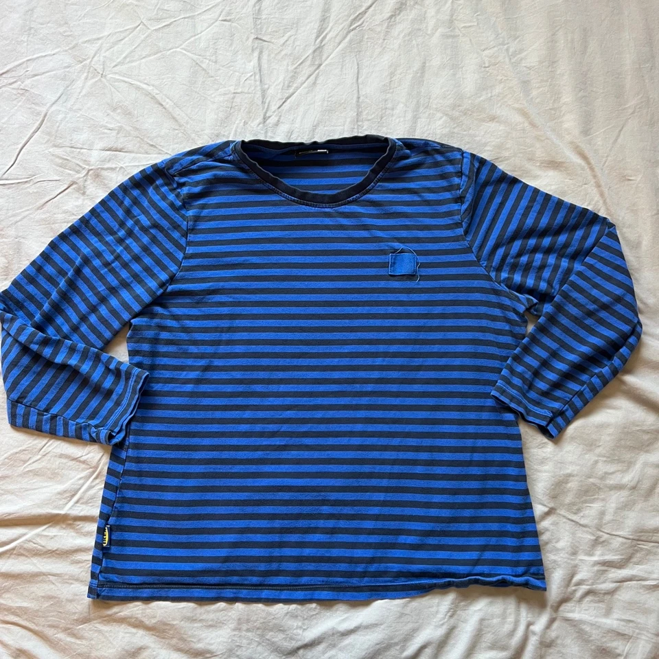 IKEA Hej! Camisa en forma de rayas manga larga para hombre talla O/P azul negro Top Foto 2 de 4