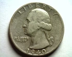1940-D WASHINGTON QUARTER EXTRA FINE XF EXTREMELY FINE EF NICE ORIGINAL COIN
