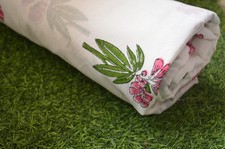 Hand Block New Print Fabric 100 Cotton 7 Yard NO TARRIF CHARGES 100 ZK 129
