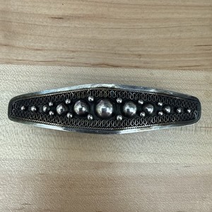 NAVJAO STERLING Silver Stamped Domed HANDMADE Vintage HAIR CLIP