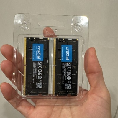 Crucial 64GB DDR5-4800 SODIMM Memory Kit - Black (CT2K32G48C40S5