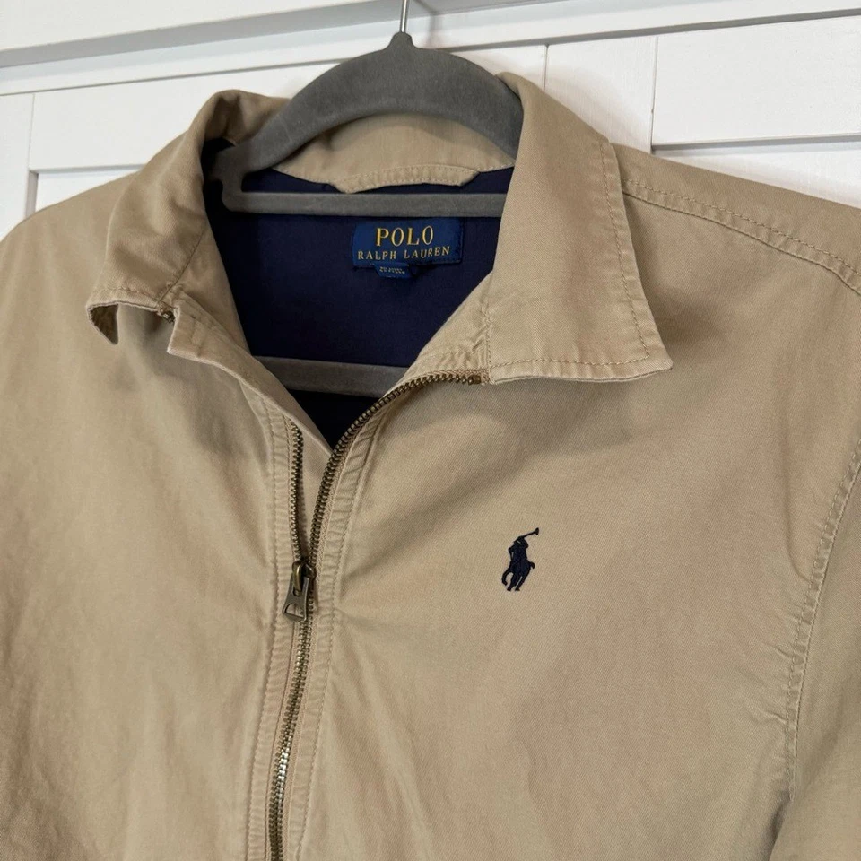 Polo Ralph Lauren Niños XL 18-20 Caqui Algodón Harrington Chaqueta Cremallera Clásica Foto 2 de 4