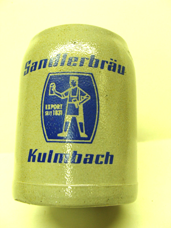 older German beer mug Sandler Brau brewery Kulmbach Germany  0,5 l