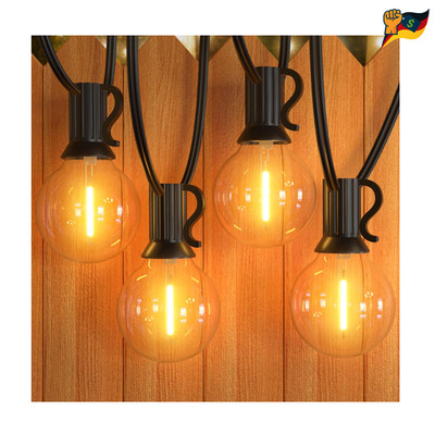 LED Lichterkette Außen 7,6M 12 1 G40 Glühbirnen IP4