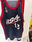 SHAQUILLE O'NEAL SIGNED DREAM TEAM USA JERSEY SZ 48 OLYMPICS 1996 WITH JSA