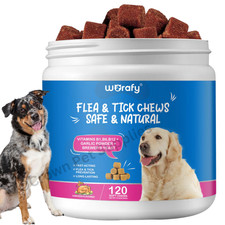 Natural Flea and Tick Prevention for Dogs Chewable, Flea  Tick 120 Chews Dog
