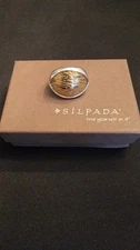 Silpada R2417 Sterling Wood Grain Textured Bronze Ring, Size 9