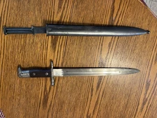 U.S. Model 1896 Krag Jorgensen Rifle Bayonet Knife + Scabbard Antique