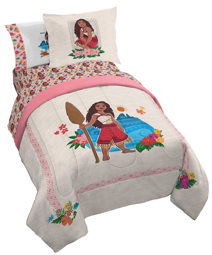 Disney Moana Twin Comforter Set - 5 Piece Bedding Includes Sheet Set & Pillow...