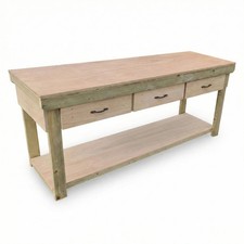 Wooden Eucalyptus hardwood workbench, tool cabinet with drawer (V.1)