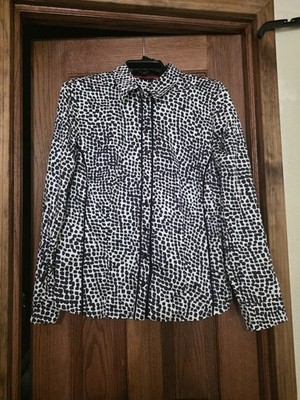 Gerry Weber Fitted Button Down Long Sleeve Leopard Animal Print Blouse