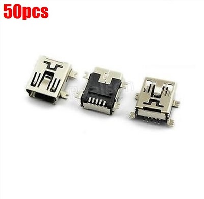 50Pcs Usb Mini Type B Female 5-Pin Smt Smd Socket Jack Connector Port Pcb Boa ao