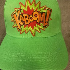 Green Kaboom Comic Book Canvas Baseball Cap Adjustable Embroidered Cotton