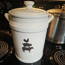 Home Essentials Farmstead Debossed Cow, Pig, Rooster Canister 135 Ounce