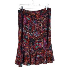 Vintage Y2K skirt Mp multicolor abstract floral sheer overlay Fairy Whimsigoth