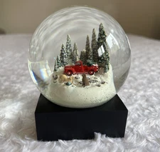 Cool Snow Globes, Red Trunk with Dogs