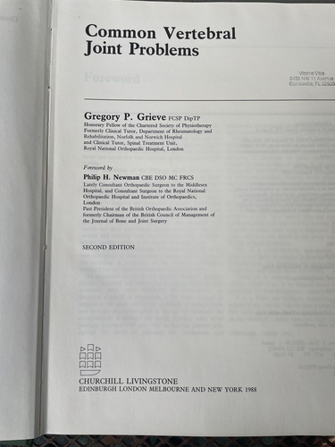 Common Vertebral Joint Problems by Gregory Grieve SECOND ed. - Picture 3 of 8