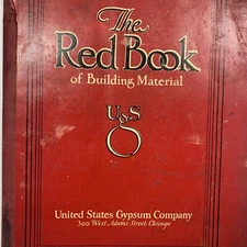 Vintage 1931 The Red Book Of Building Material United States Gypsum Co. Catalog