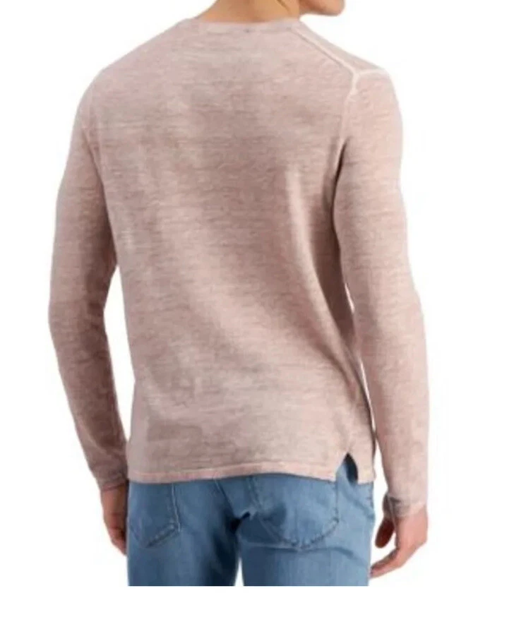 Michael Kors Men's Long Sleeve Neck Sweater Cold Dye Dusty Rose Size M Orig $178 - Image 2 of 4